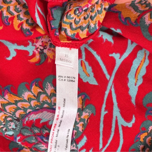 Anthropologie Women’s Red Paisley Wide Leg Jumpsuit XS - Picture 8 of 15